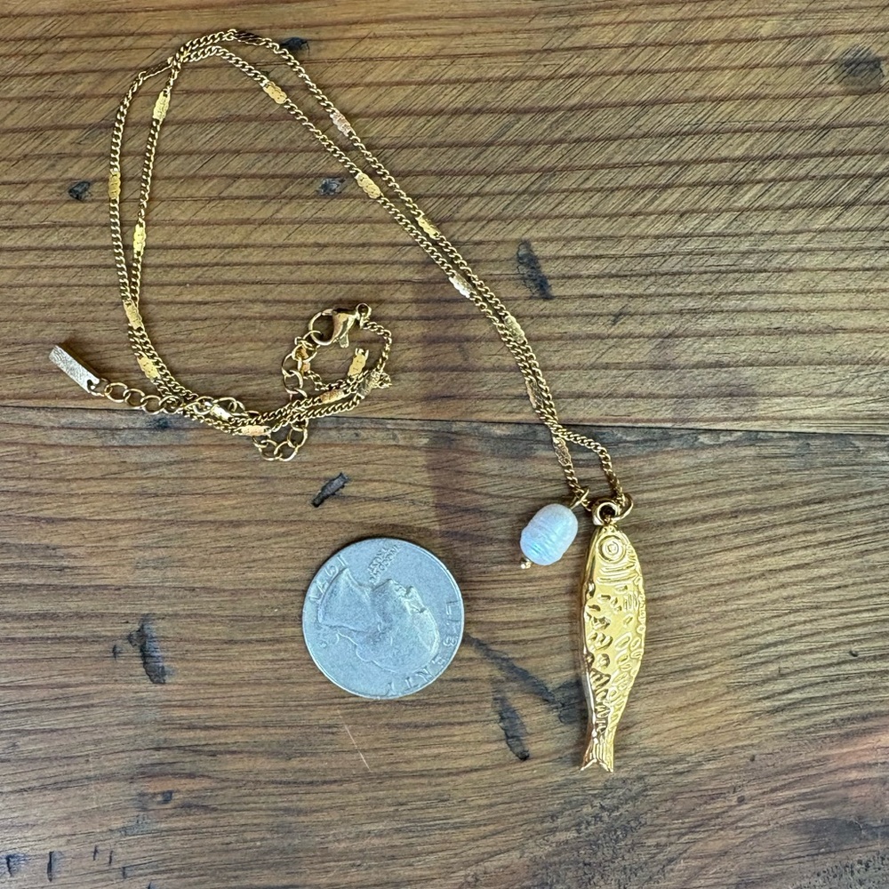 Atolea Jewelry Gold Fish Pendant Necklace